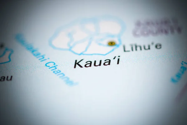 Kaua\'i. Hawaii. USA on a geography map