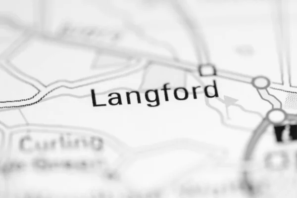 Ленгфорд Велика Британія Географічній Карті — стокове фото