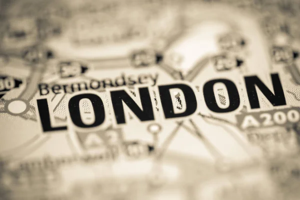 London Großbritannien Auf Einer Geografischen Karte — Stockfoto