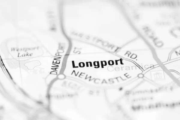 イギリスの地理地図上のロングポート — ストック写真