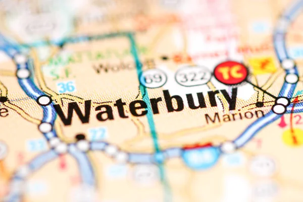 Waterbury Connecticut Eua Sobre Mapa Geografia — Fotografia de Stock