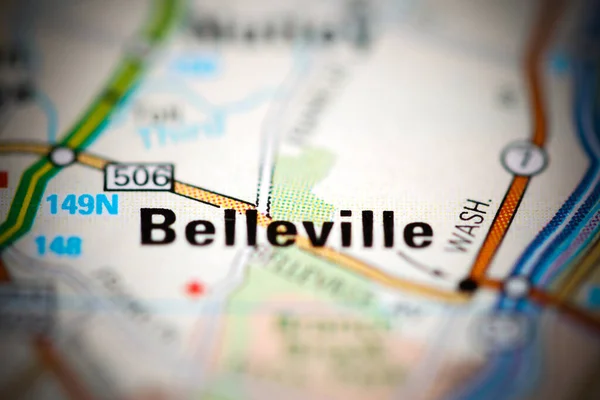 Belleville Γεωγραφικό Χάρτη Των Ηπα — Φωτογραφία Αρχείου