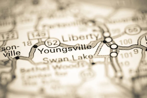 Youngsville Ben New York Ban Usa Egy Földrajzi Térképen — Stock Fotó
