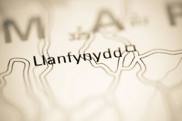 Llanfinydd 地理地図上のイギリス — ストック写真