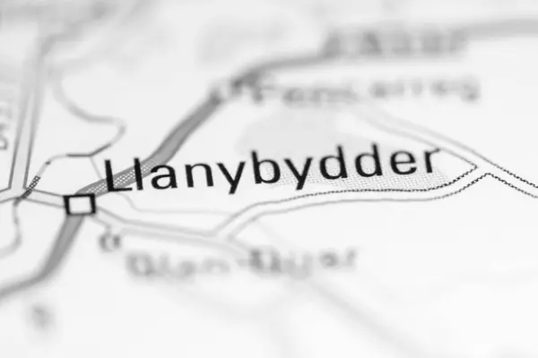 Lanybydder 地理地図上のイギリス — ストック写真