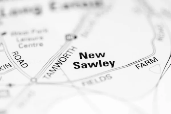 イギリスの地理地図上のニューサウリー — ストック写真