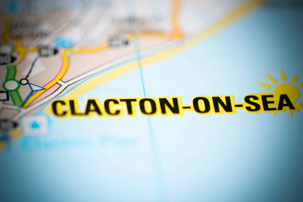 Clacton-on-Sea on a geographical map of UK