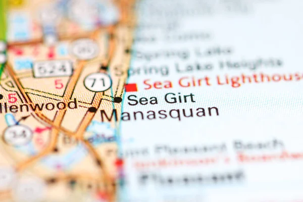 Tengeri Girt New Jersey Ben Usa Egy Földrajzi Térképen — Stock Fotó