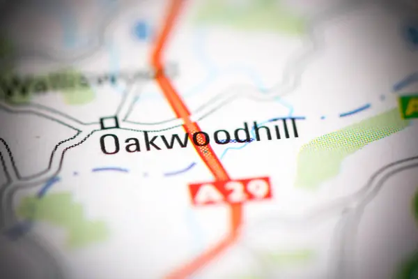 オークウッド 地理地図上のイギリス — ストック写真