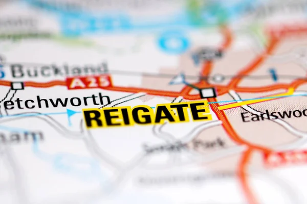 Reigate. United Kingdom on a geography map