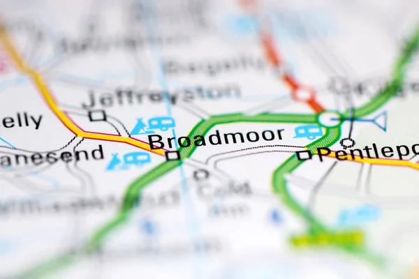 ブロードモア 地理地図上のイギリス — ストック写真