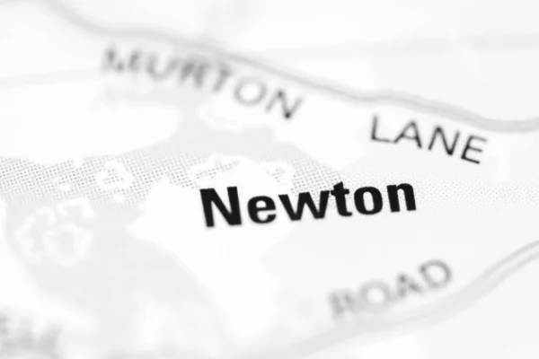 Newton Sobre Mapa Geográfico Reino Unido — Fotografia de Stock