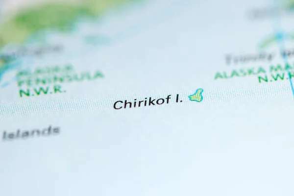 Ostrov Chirikof Aljaška Usa Mapě Geografie — Stock fotografie