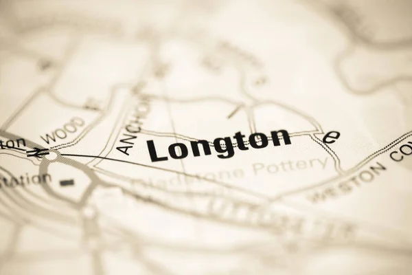 イギリスの地理地図上のロングトン — ストック写真
