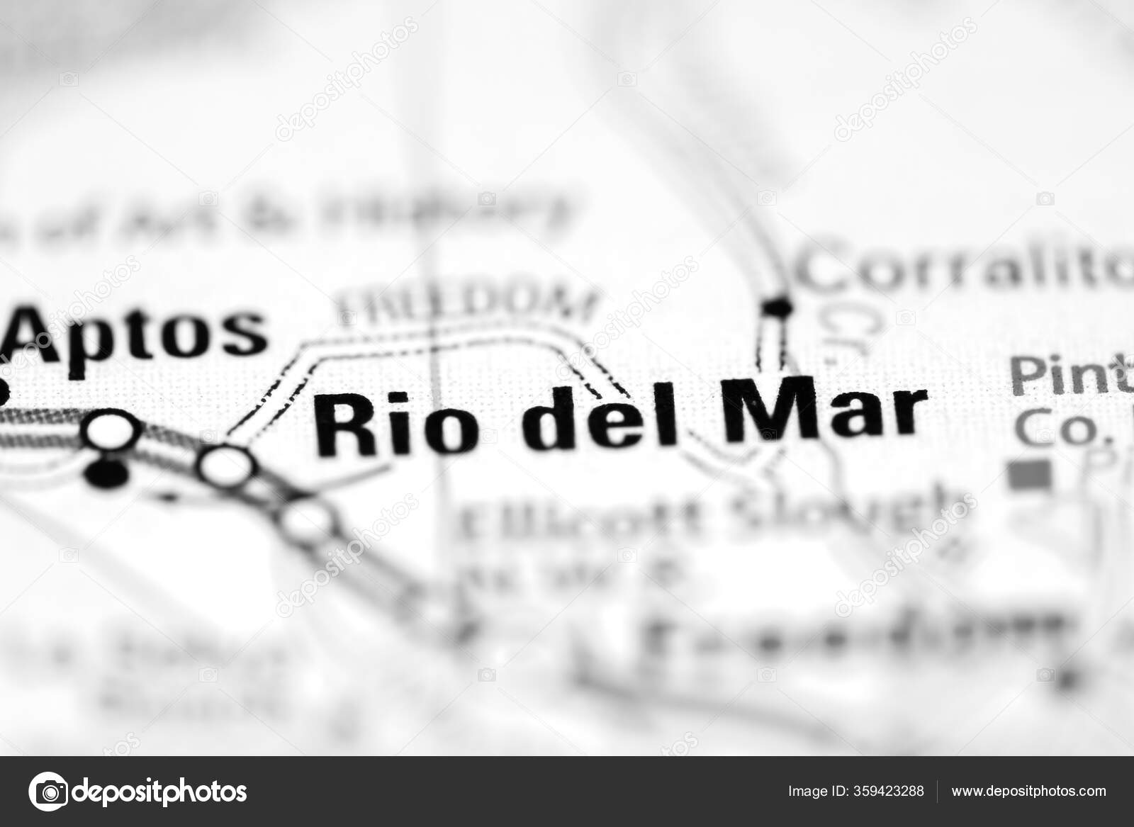 Rio Del Mar Mapa Geográfico Estados Unidos — Foto de stock