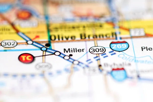 Miller Mississippi Eeuu Mapa Geográfico — Foto de Stock