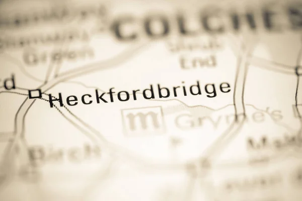 Heckfordbridge Großbritannien Auf Einer Geografischen Karte — Stockfoto