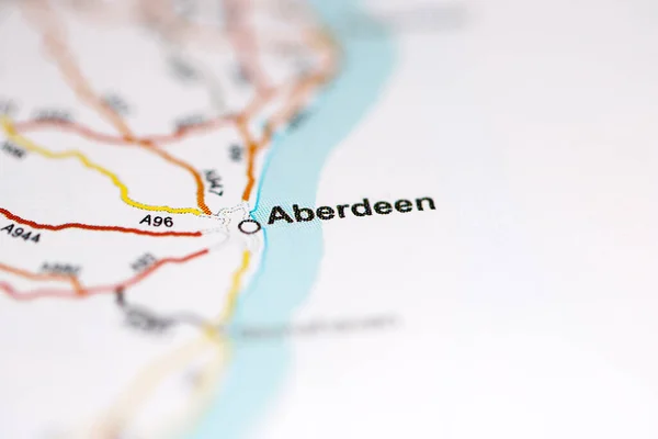 Aberdeen Regno Unito Una Carta Geografica — Foto Stock