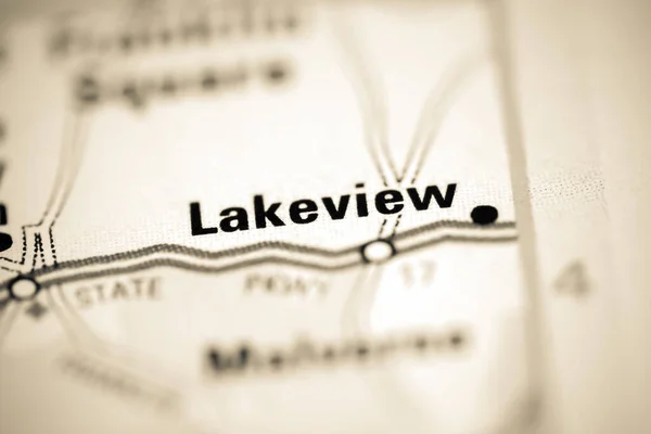 Lakeview Mapa Geográfico Dos Eua — Fotografia de Stock