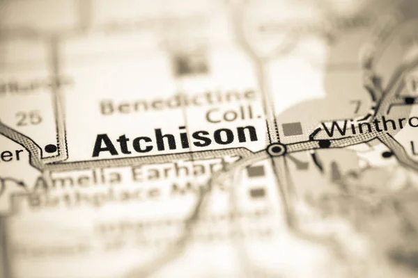 Atchinson Kansas Eua Sobre Mapa Geografia — Fotografia de Stock