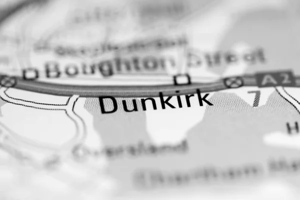 Dunkerque Regno Unito Una Carta Geografica — Foto Stock