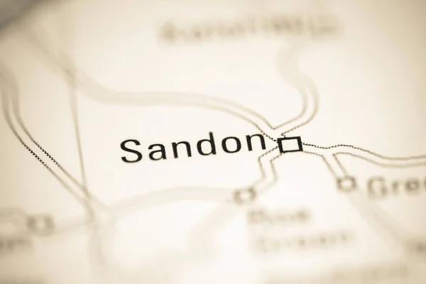 Sandon Royaume Uni Sur Une Carte Géographique — Photo