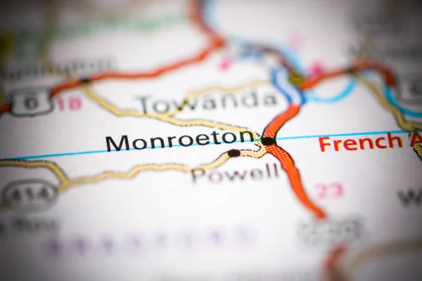 Монроетон Пенсильванія Сша Географічній Карті — стокове фото