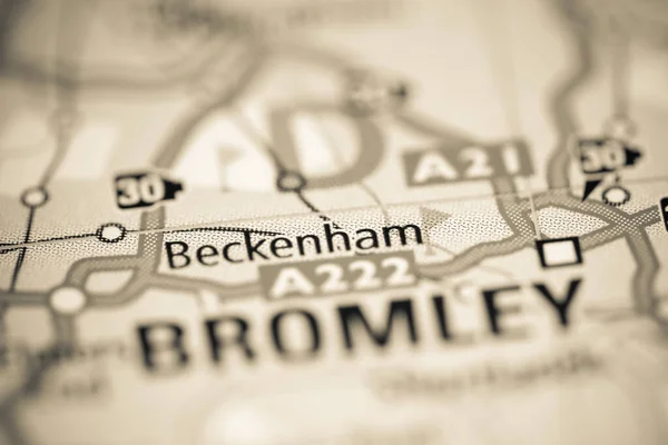 Beckenham Regno Unito Una Carta Geografica — Foto Stock