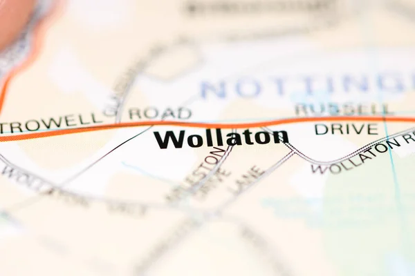 Wollaton on a geographical map of UK