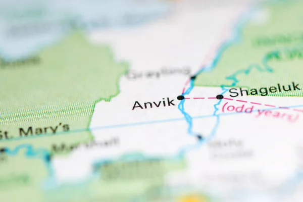 Anvik Alaska Eeuu Mapa Geográfico — Foto de Stock