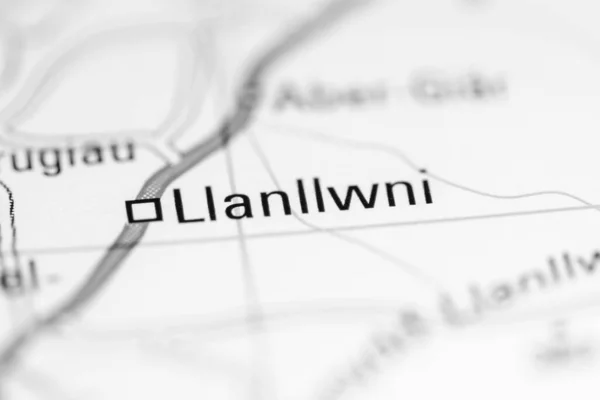 Llanllwni 地理地図上のイギリス — ストック写真