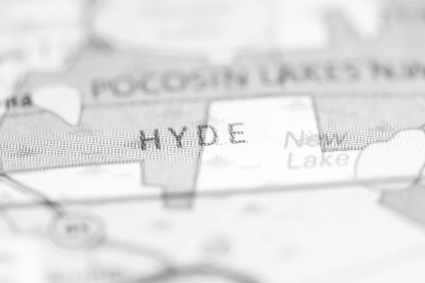 Hyde. North Carolina. USA on a geography map