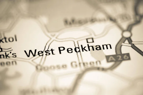 West Peckham Regno Unito Una Carta Geografica — Foto Stock
