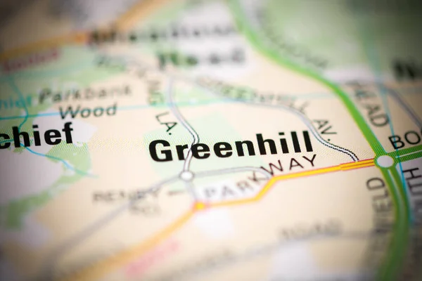 Greenhill Географічній Карті Великої Британії — стокове фото