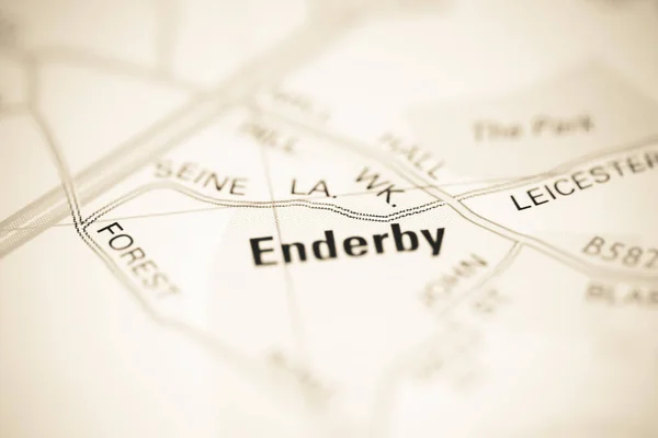 Enderby Mapa Geográfico Reino Unido — Fotografia de Stock