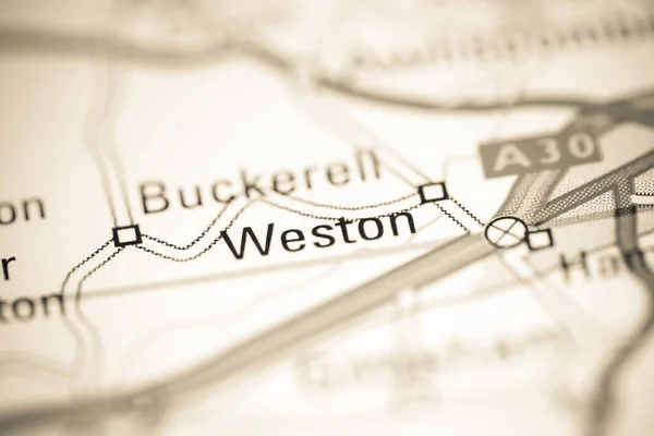 ウェストン 地理地図上のイギリス — ストック写真