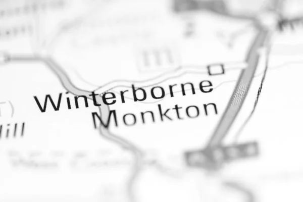 Вінтерборн Монктон Велика Британія Географічній Карті — стокове фото