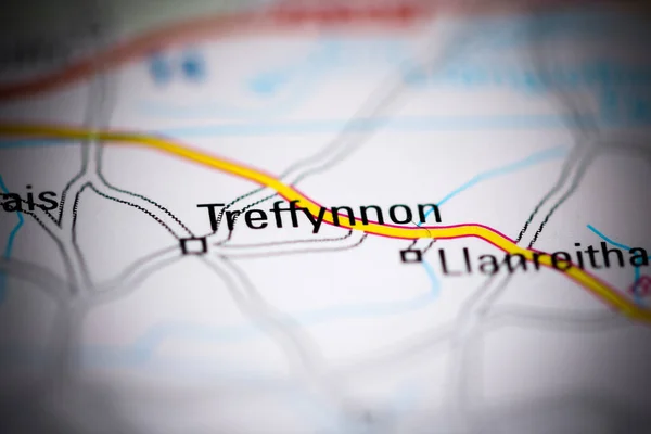 トレフィノンだ 地理地図上のイギリス — ストック写真