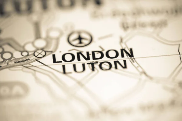 Det London Luton Det Forenede Kongerige Geografisk Kort - Stock-foto