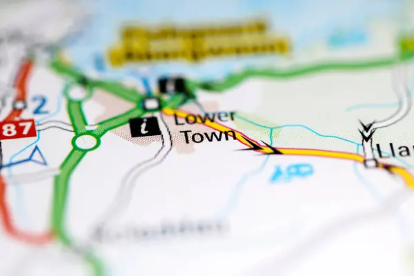 ロウアー タウン 地理地図上のイギリス — ストック写真
