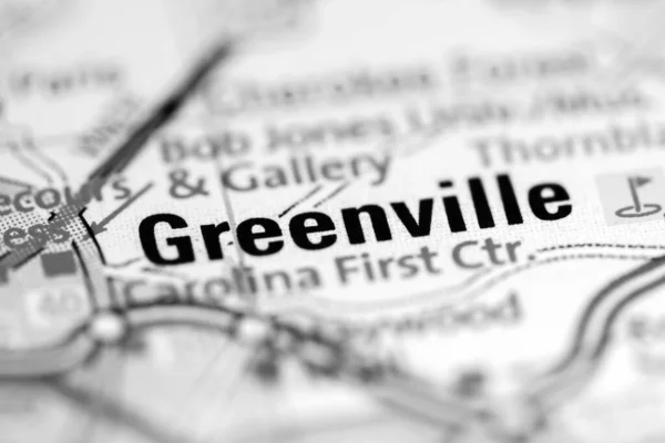 Greenville Mapa Geográfico Dos Eua — Fotografia de Stock