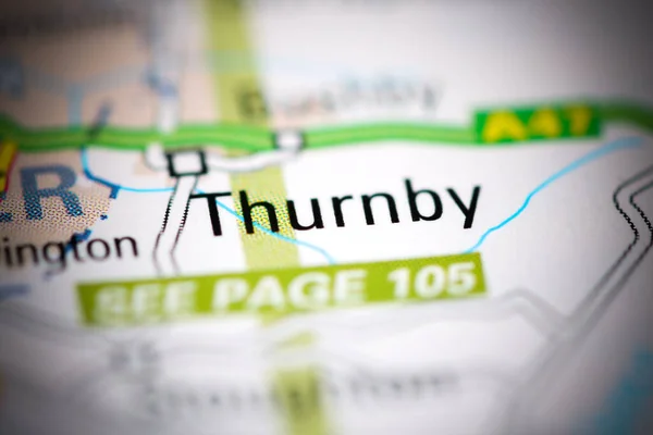 英国の地理地図上のThunrby — ストック写真