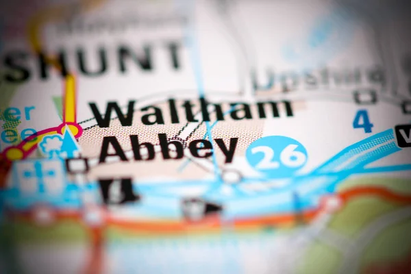 Waltham Abbey Großbritannien Auf Einer Geografischen Karte — Stockfoto