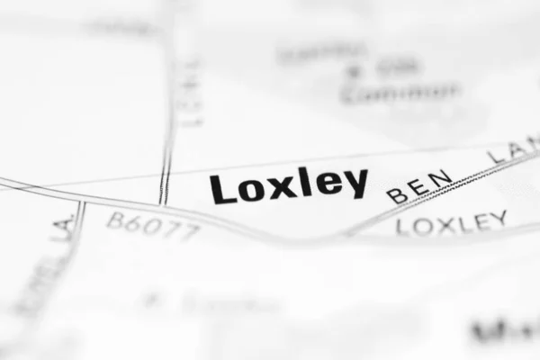 イギリスの地理地図上のLoxley — ストック写真