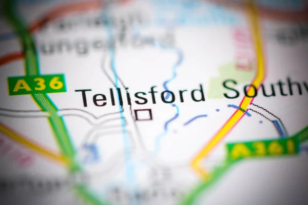 Tellisford Birleşik Krallık Coğrafya Haritasında — Stok fotoğraf