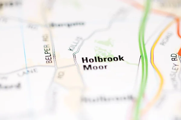 イギリスの地理地図上のホルブルック ムーア — ストック写真