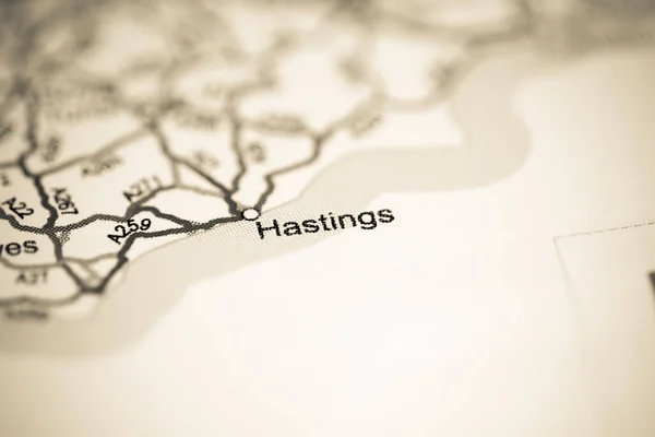 Χέιστινγκς Ηνωμένο Βασίλειο Χάρτη Γεωγραφίας — Φωτογραφία Αρχείου