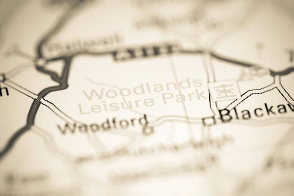 Парк Отдыха Вудлендс Великобритания Географической Карте — стоковое фото