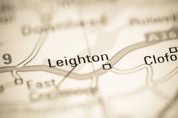 Leighton Großbritannien Auf Einer Geografischen Karte — Stockfoto