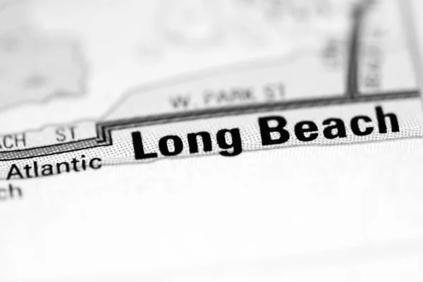 Long Beach Mapa Geográfico Dos Eua — Fotografia de Stock